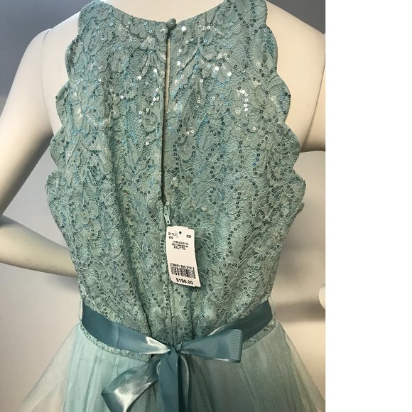 NWT Le Chateau lace sequin tulle mesh sparkly dress mint green seafoam blue … - Picture 3 of 7